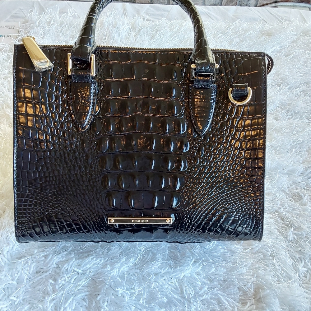 Brahmin Black Anywhere Convertible & Credit Card Wallet